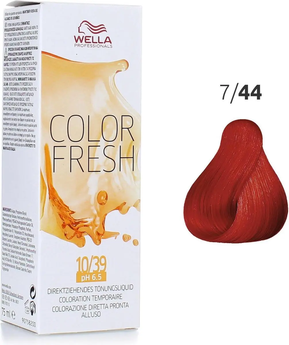 Wella Professionals Color Fresh Haarverf 7/44 - 75ml - Zwart