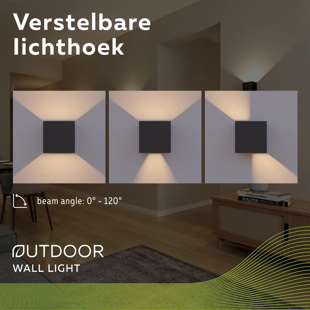 Calex LED Wandlamp Bari 7W - 4 Stuks - Zwart