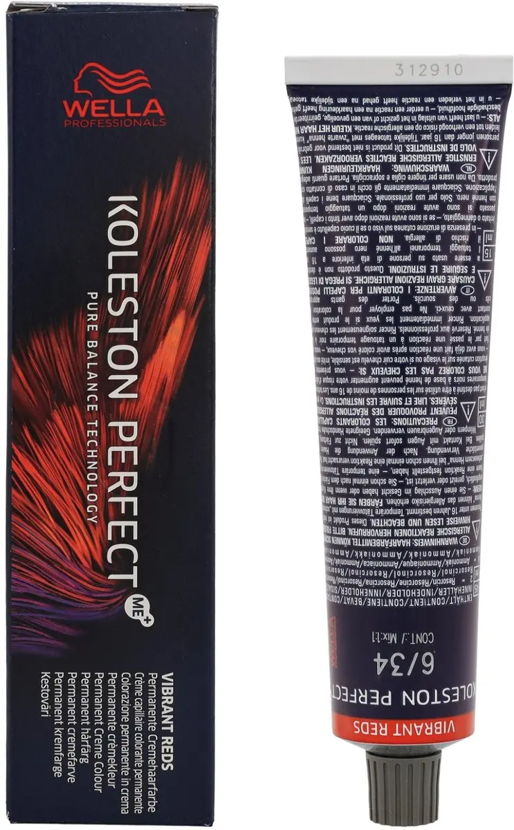 Wella Professionals Koleston Perfect Me+ Haarverf 6/34 Vibrant Reds 60ml - afbeelding 6 van 6