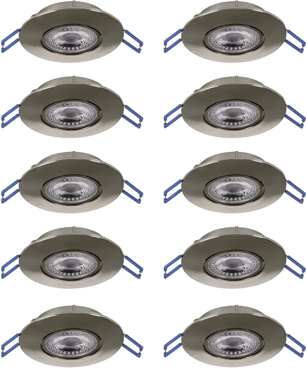Eglo Zujar Inbouwspot LED Ø90mm - 10 Stuks - Nikkelmat