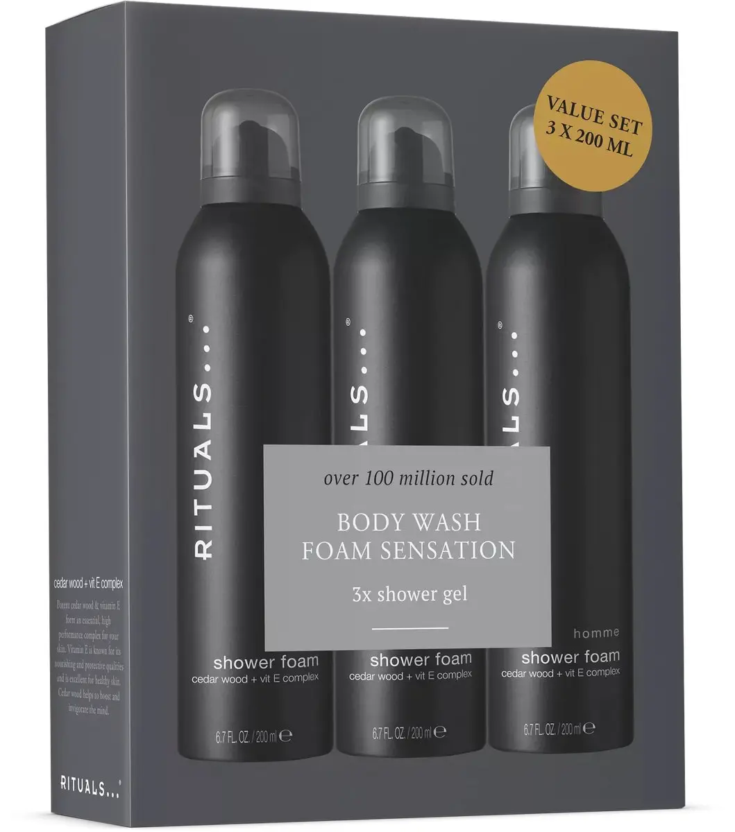 Rituals The Ritual of Homme Doucheschuim 600ml - 3 Stuks