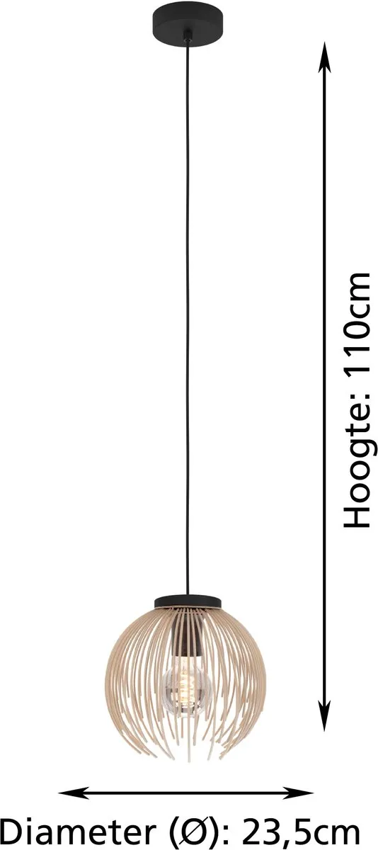 Eglo Venezuela-A Hanglamp E27 - 3 Lichtpunten - Zandkleur