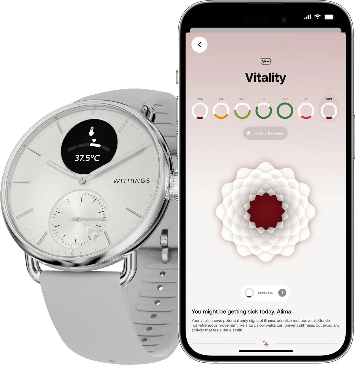 Withings ScanWatch 2 - 38mm - Hybride Smartwatch - Wit