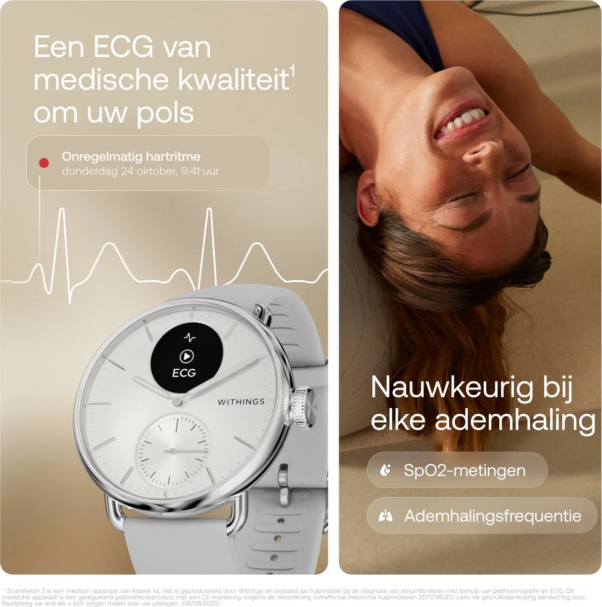 Withings ScanWatch 2 - 38mm - Hybride Smartwatch - Wit