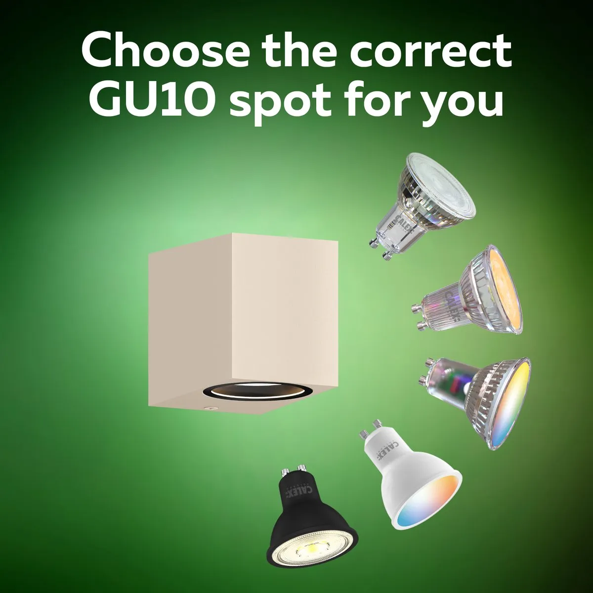 Calex Sanremo Wandlamp GU10 IP54 Zand - 2 Stuks