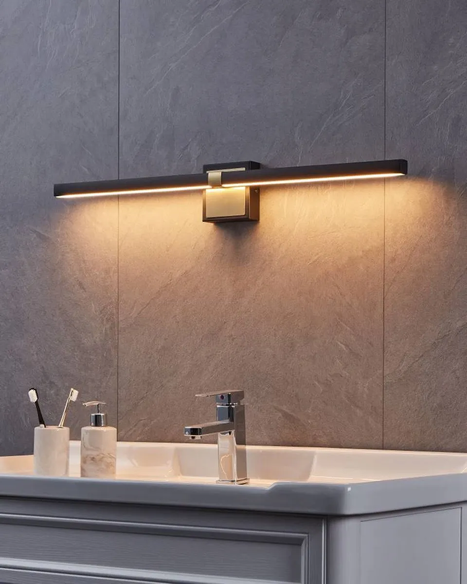Eglo Peguera Wandlamp 80cm - Zwart/Goud - afbeelding 6 van 6