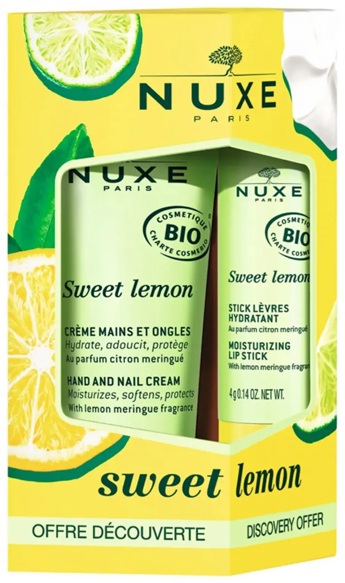 Nuxe Sweet Lemon Duo Hand- en Nagelcrème 30ml + Lippenbalsem