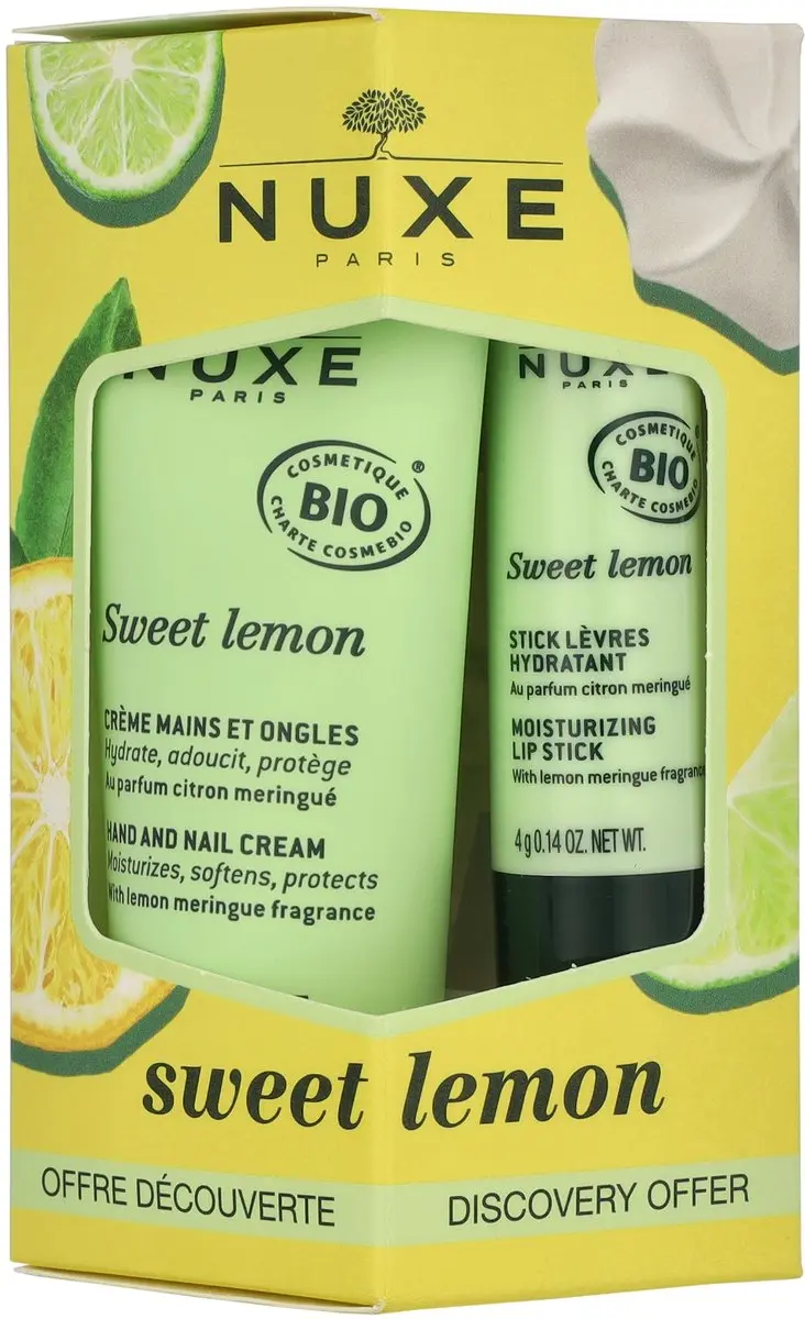 Nuxe Sweet Lemon Duo Hand- en Nagelcrème 30ml + Lippenbalsem