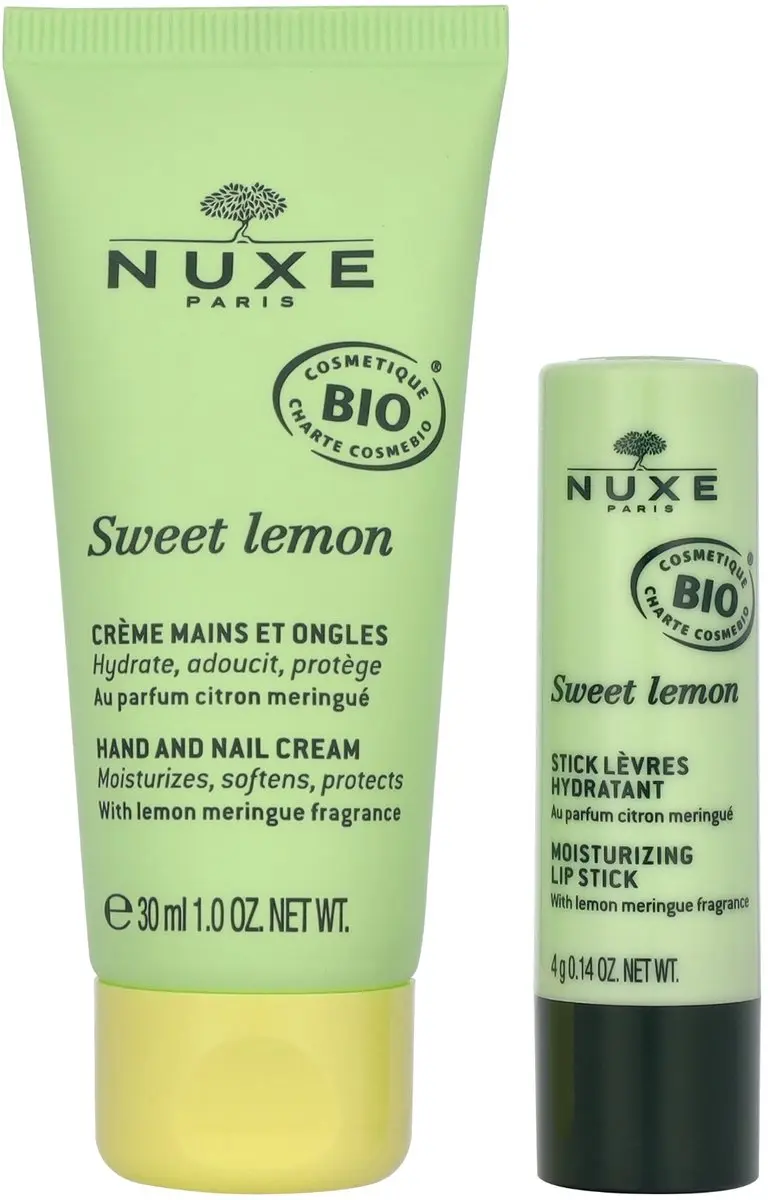 Nuxe Sweet Lemon Duo Hand- en Nagelcrème 30ml + Lippenbalsem