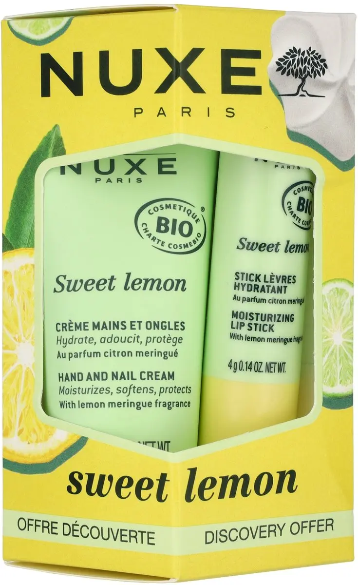 Nuxe Sweet Lemon Duo Hand- en Nagelcrème 30ml + Lippenbalsem