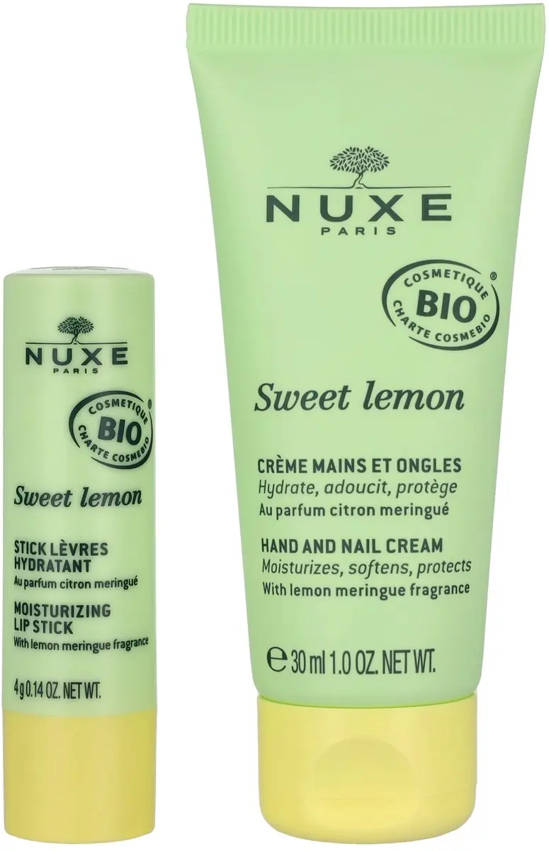 Nuxe Sweet Lemon Duo Hand- en Nagelcrème 30ml + Lippenbalsem
