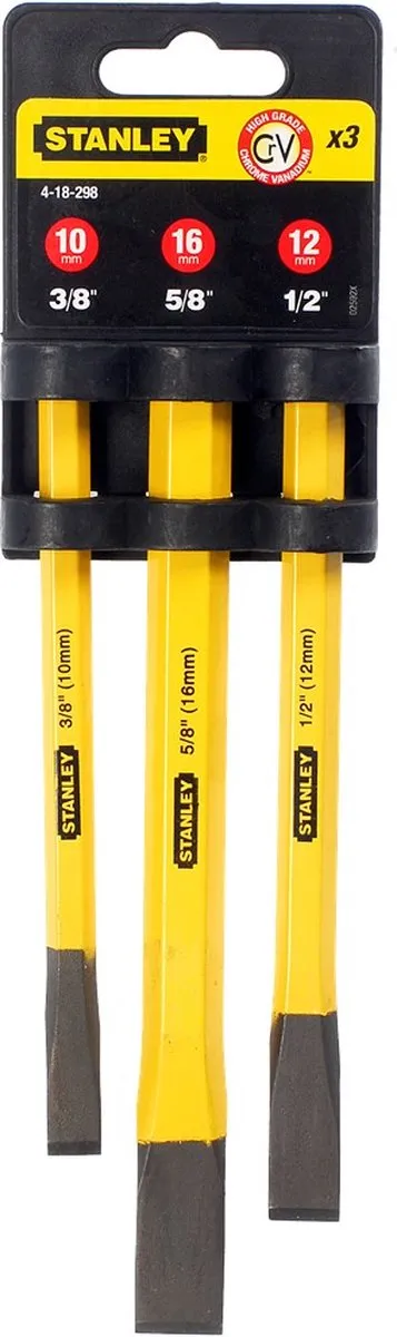 Stanley Koudbeitelset 4-18-298 - 3 Stuks