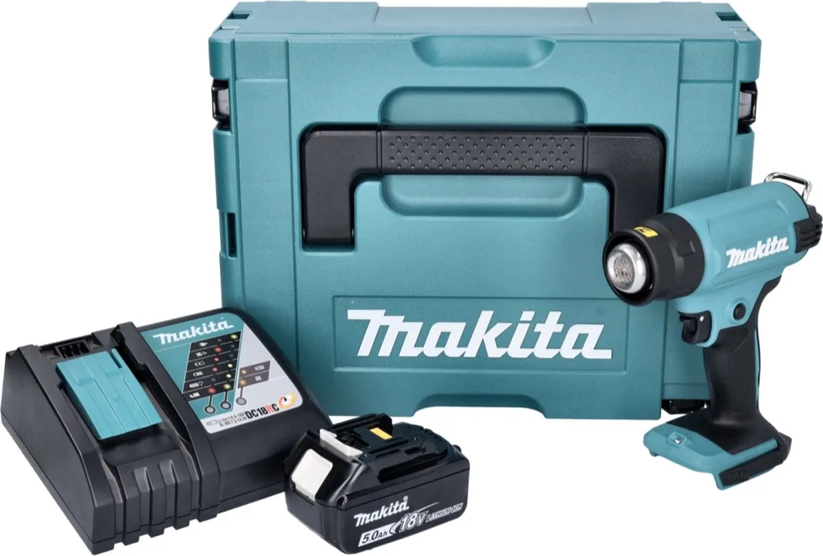 Makita DHG 180 Heteluchtpistool 18V - 550°C met accu 5,0Ah & oplader - afbeelding 2 van 5