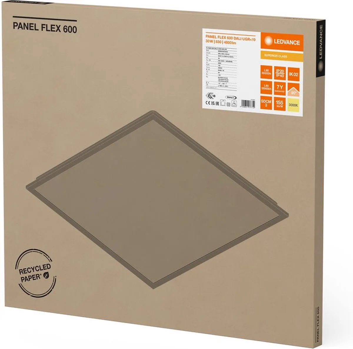 LEDVANCE LED Paneel Flex 30W 4800lm 60x60cm - Warm Wit