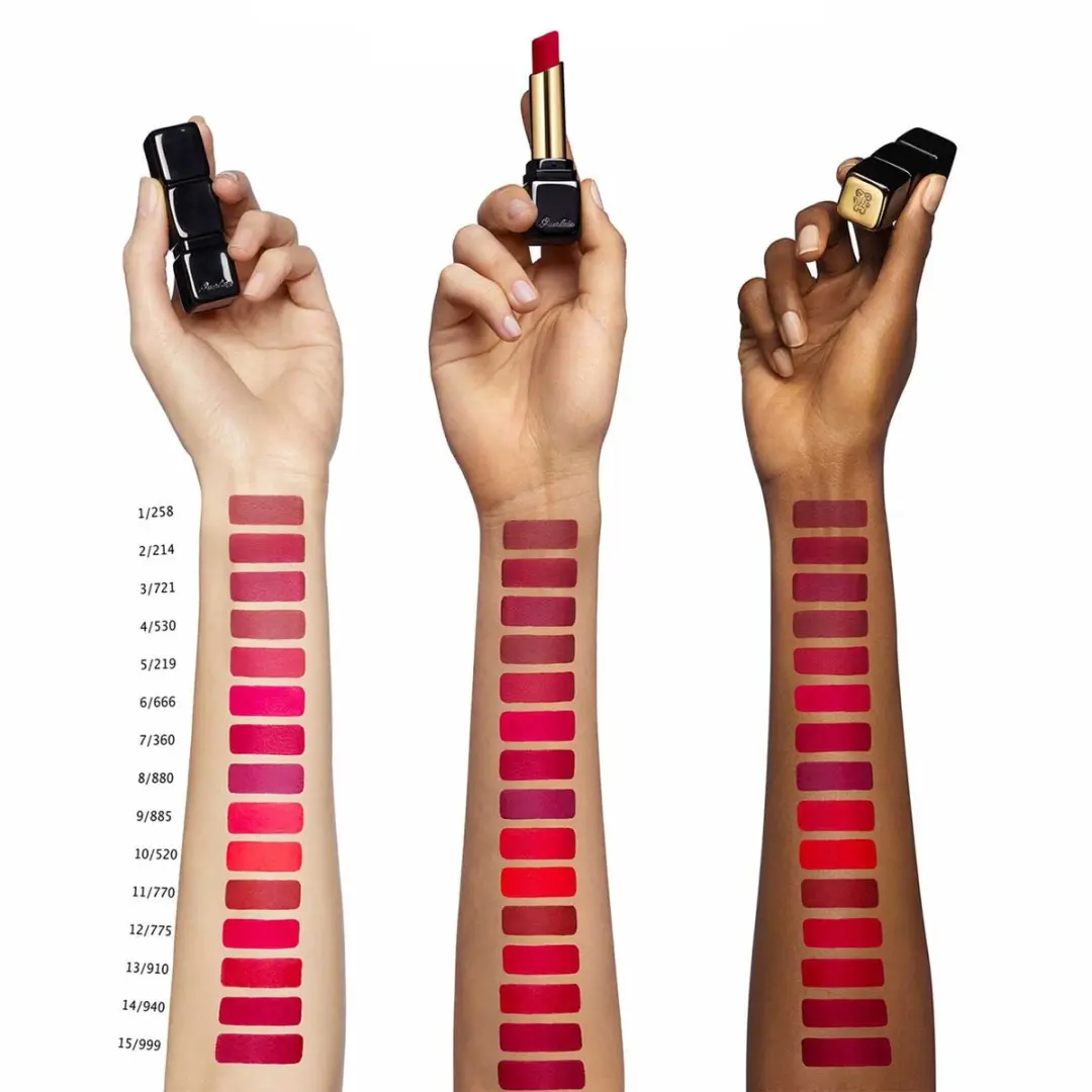 Guerlain Kiss Kiss Tender Matte Lipstick 910 Wanted Red - 2.8g