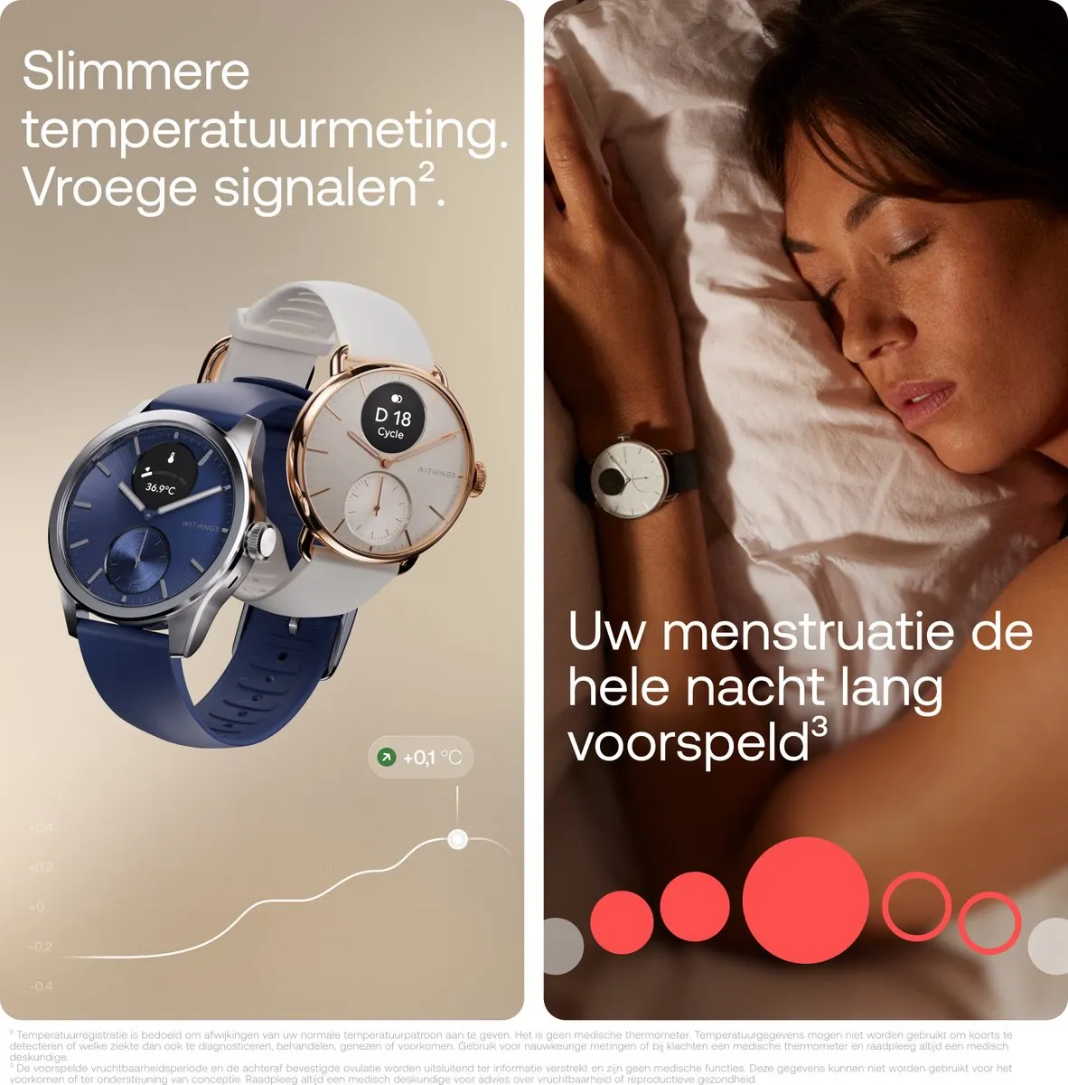 Withings ScanWatch 2 Hybride Smartwatch - 42mm - Wit - afbeelding 6 van 6