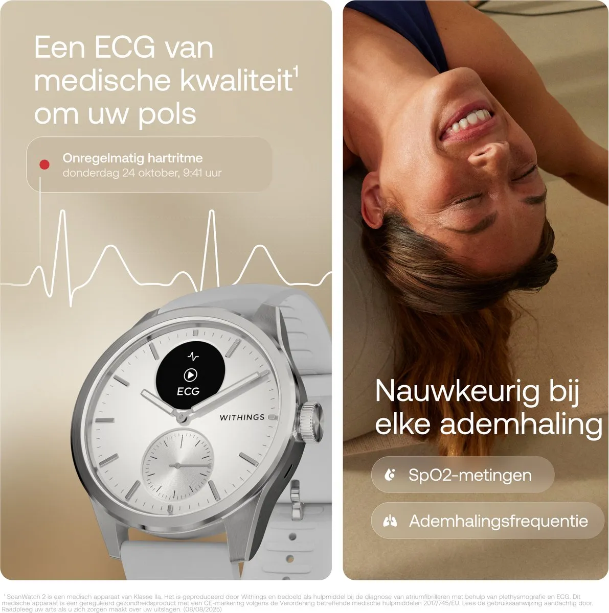 Withings ScanWatch 2 - 42mm - Hybride Smartwatch - Wit