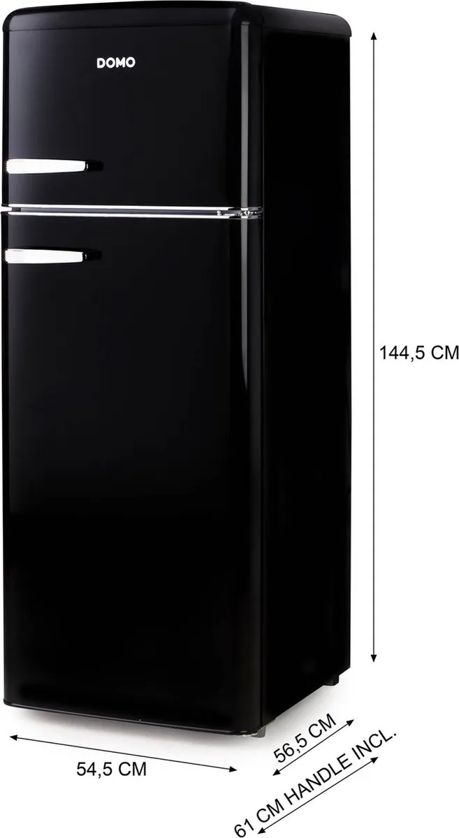 Domo DO91704R Retro Koelkast 206L - Zwart
