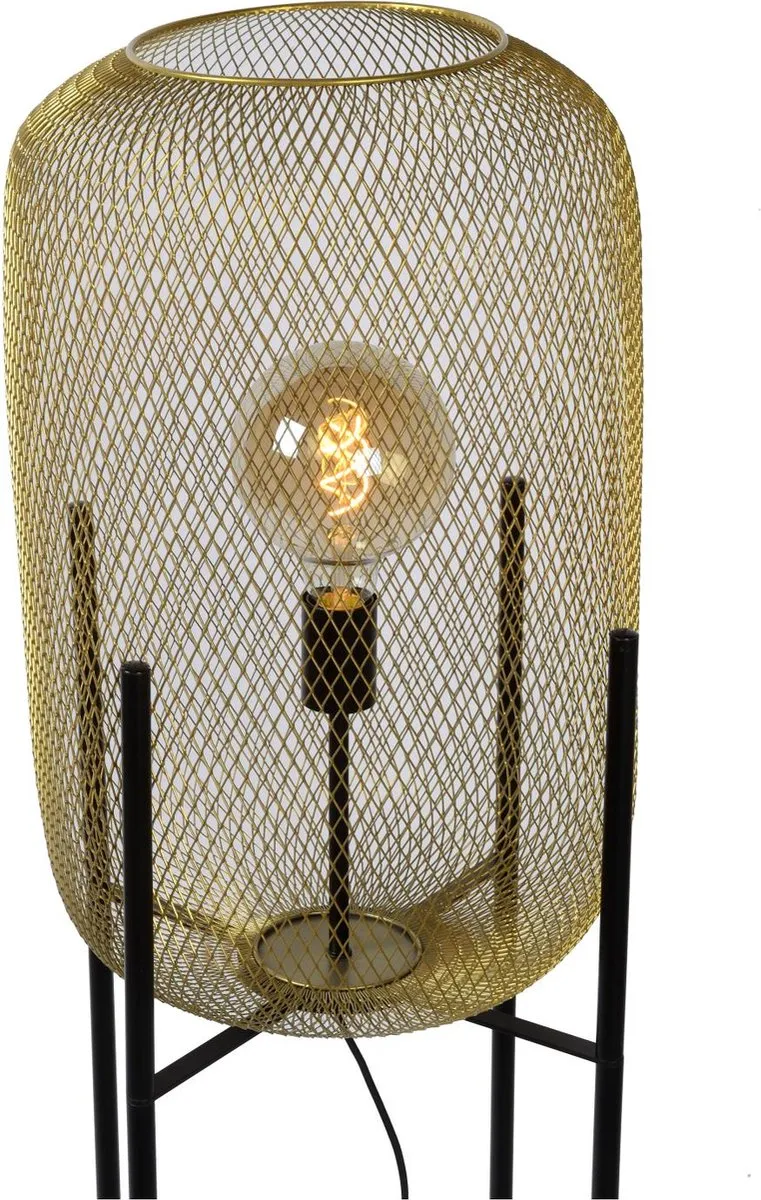 Lucide Mesh Vloerlamp Ø54cm - Mat Goud/Messing