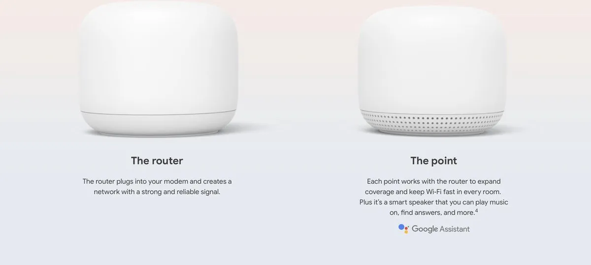 Google Nest WiFi Router & Point Dual Band - 2 Stuks