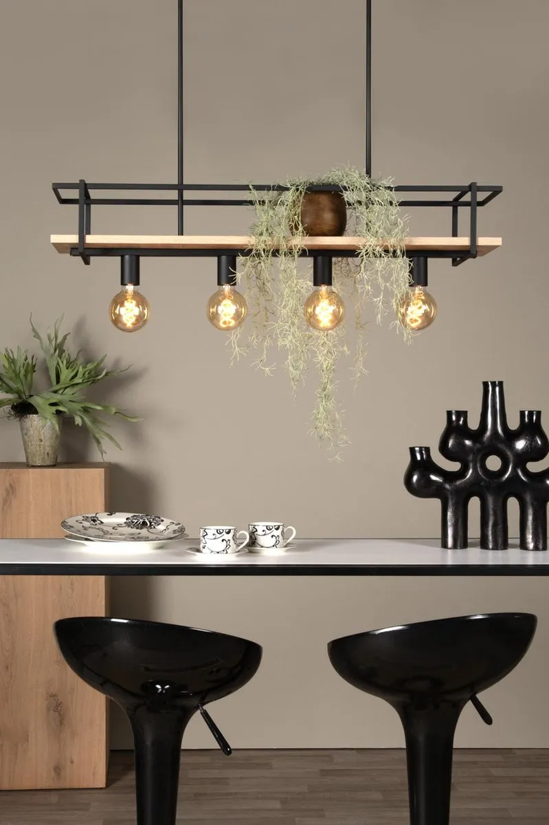 Lucide Milonga Hanglamp 4xE27 - Zwart