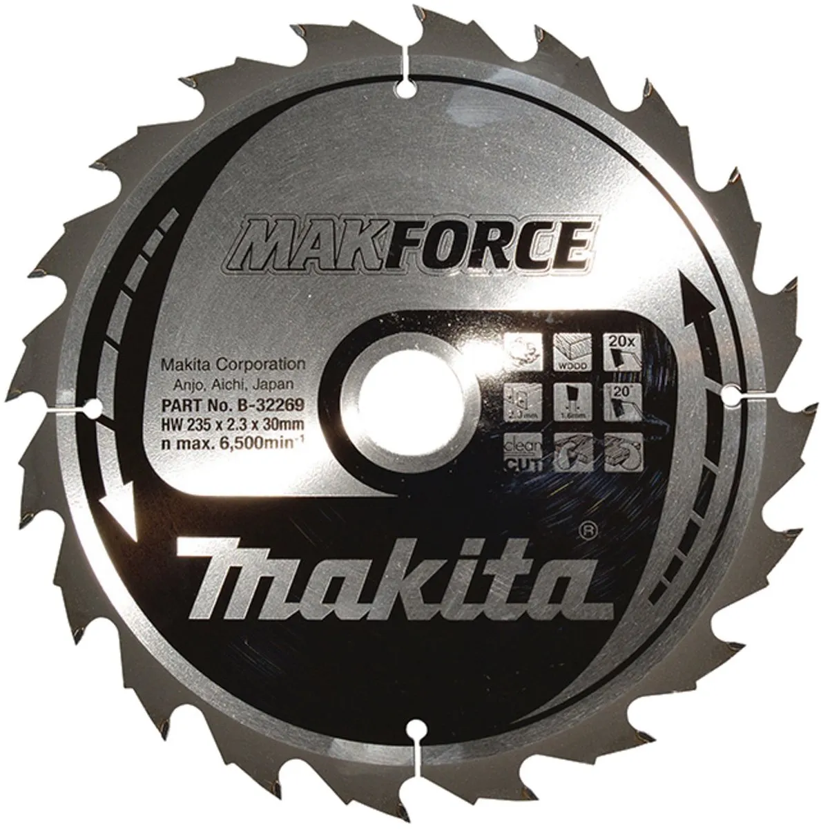 Makita Makforce Cirkelzaagblad B-32269 - Ø235mm 20T