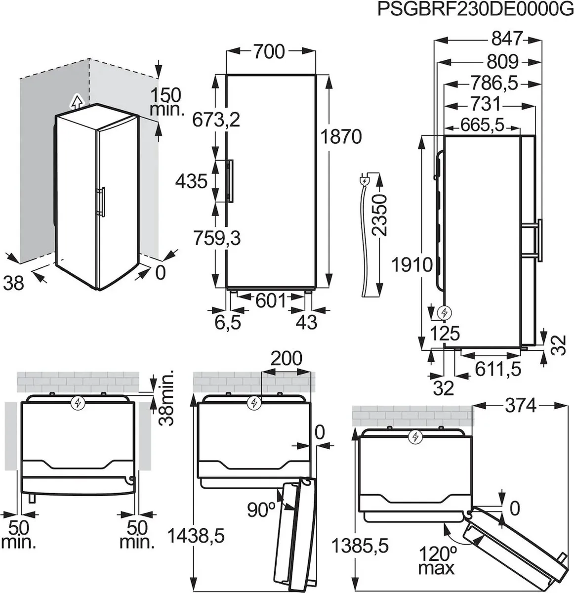 AEG OAG7M401DW Vrijstaande Vriezer 406L - Wit
