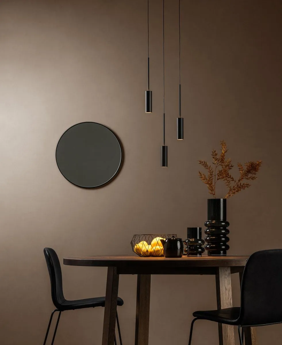 Lucide Tubule Hanglamp - Ø26cm - 3x7W LED 2700K - Zwart