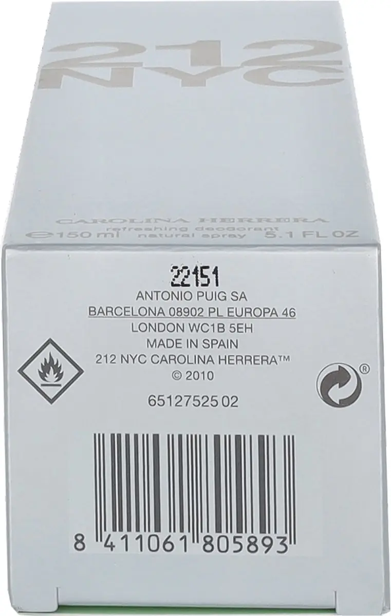Carolina Herrera 212 Women Deodorant Spray 150ml