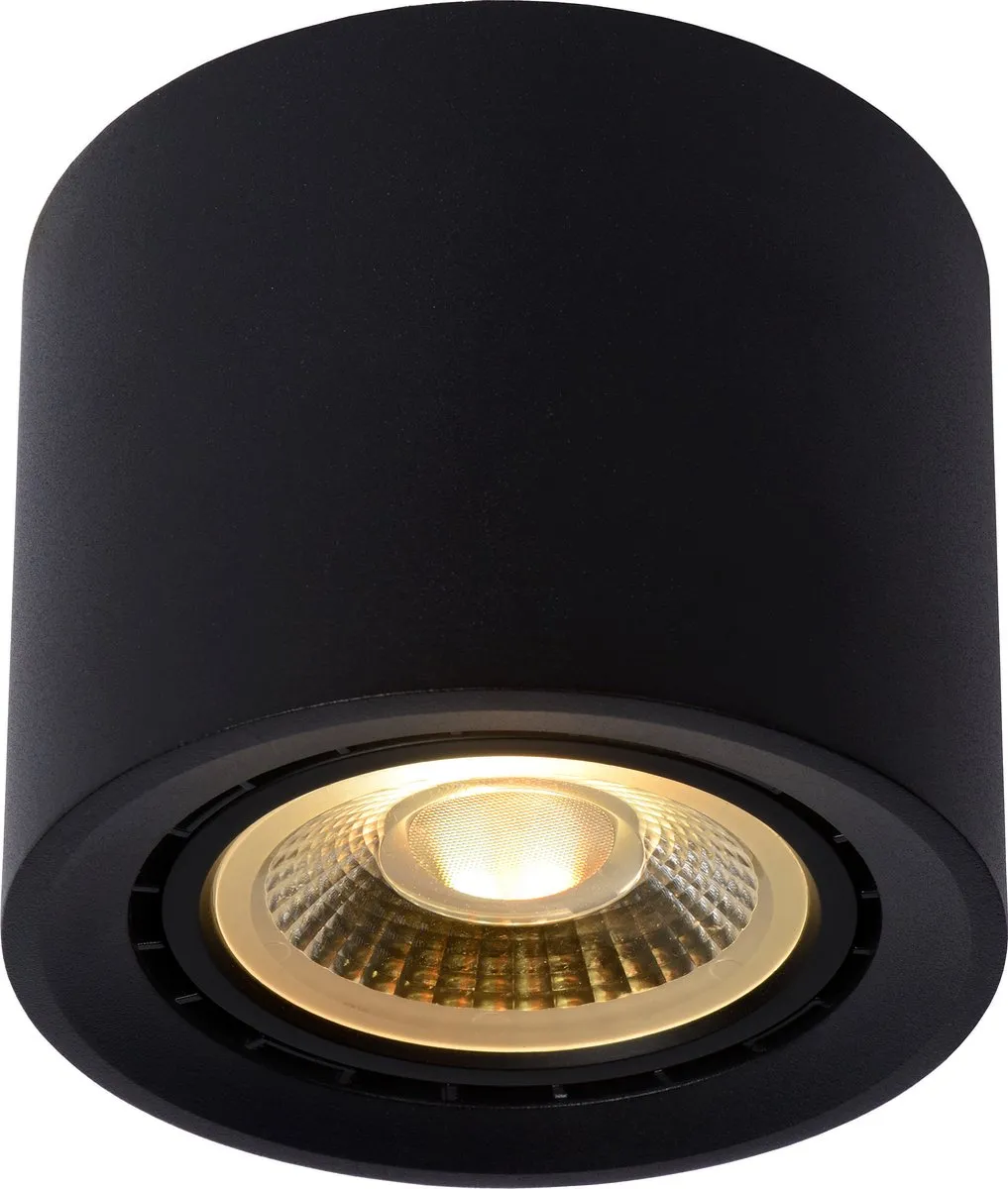Lucide FEDLER Plafondspot Ø12cm - LED Dim to Warm - Zwart