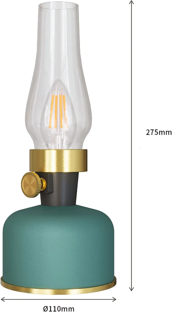 Calex Lavinio Oplaadbare LED Tafellamp - 3W - Groen - afbeelding 6 van 6