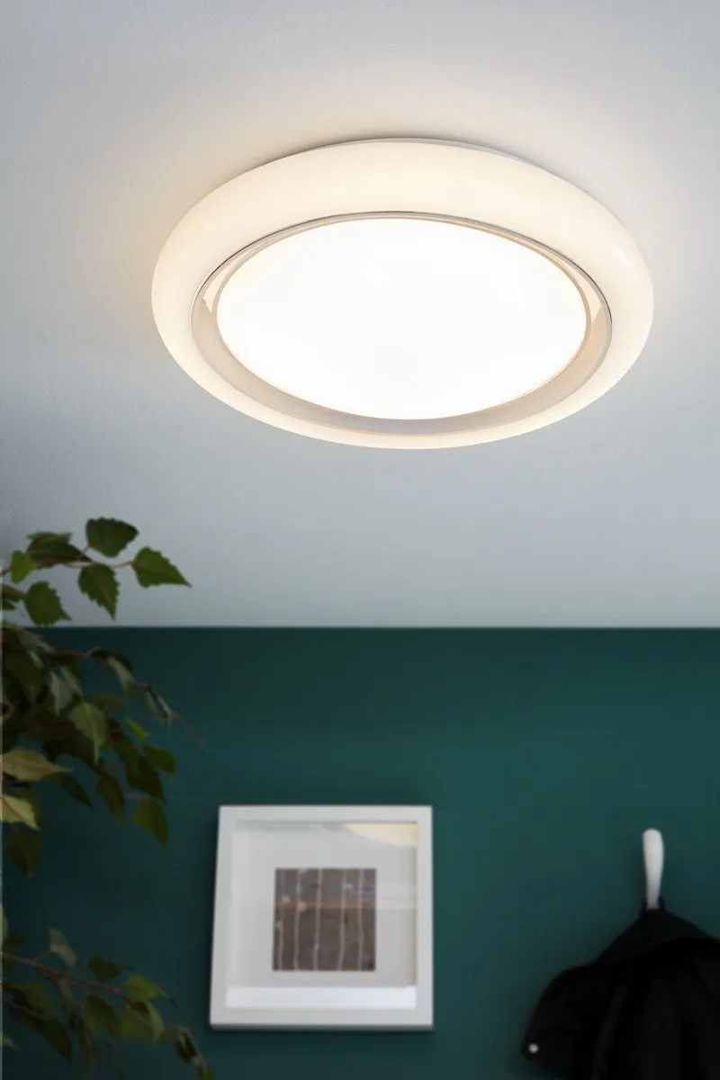 Eglo Capasso Wandlamp 1 Licht Ø400mm - Wit/Chroom