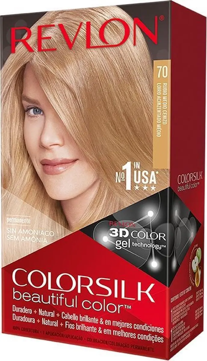 Revlon Colorsilk Tinte 70 Rubio Medio Ceniza