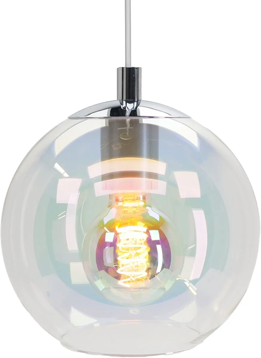 Eglo Ariscani 2 Hanglamp Ø65,5cm - Chroom/Gekleurd glas