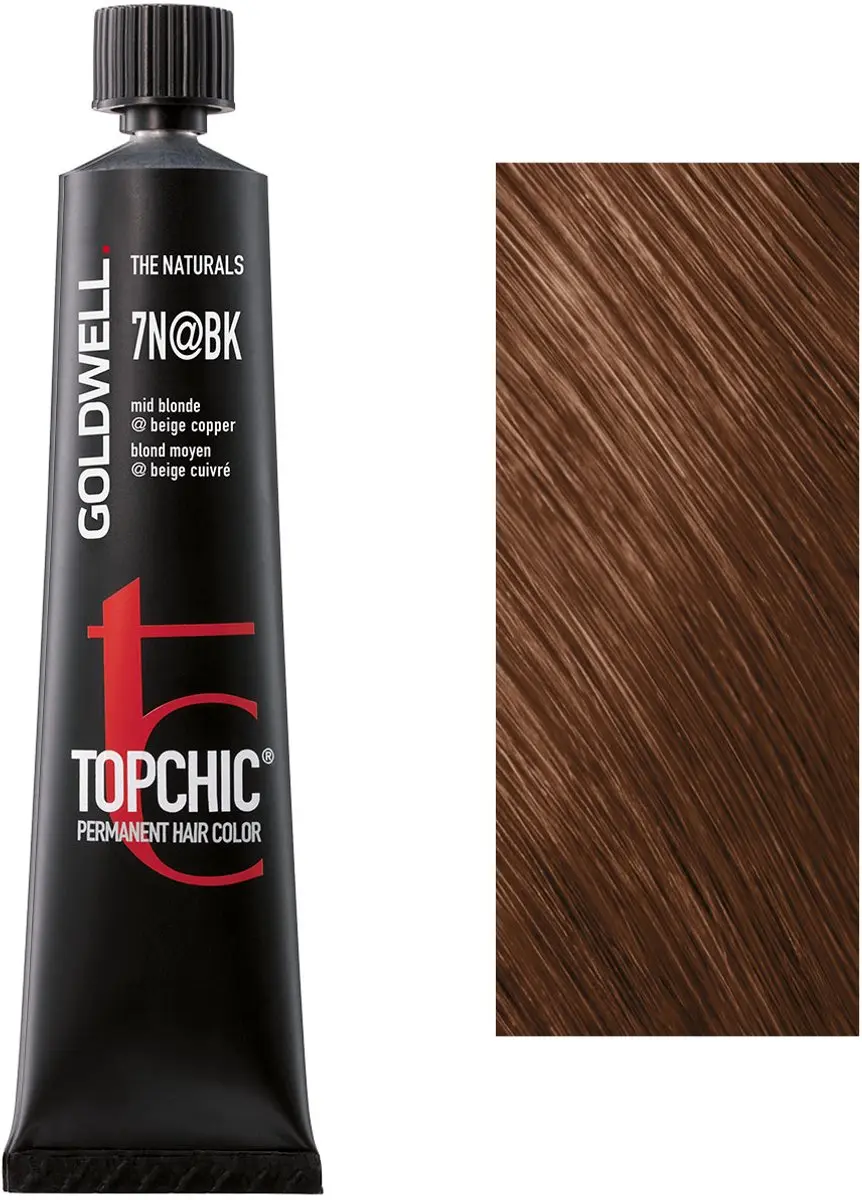 Goldwell Topchic Haarverf 7N@BK Medium Blonde Elumenated Beige Copper 60ml