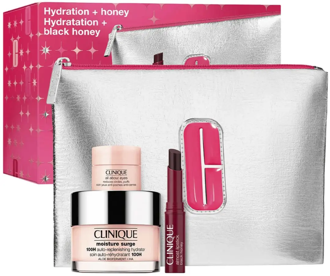 Clinique Hydration + Honey 3-set - Dagcrème 50ml, Oogcrème 5ml, Lipstick Black Honey
