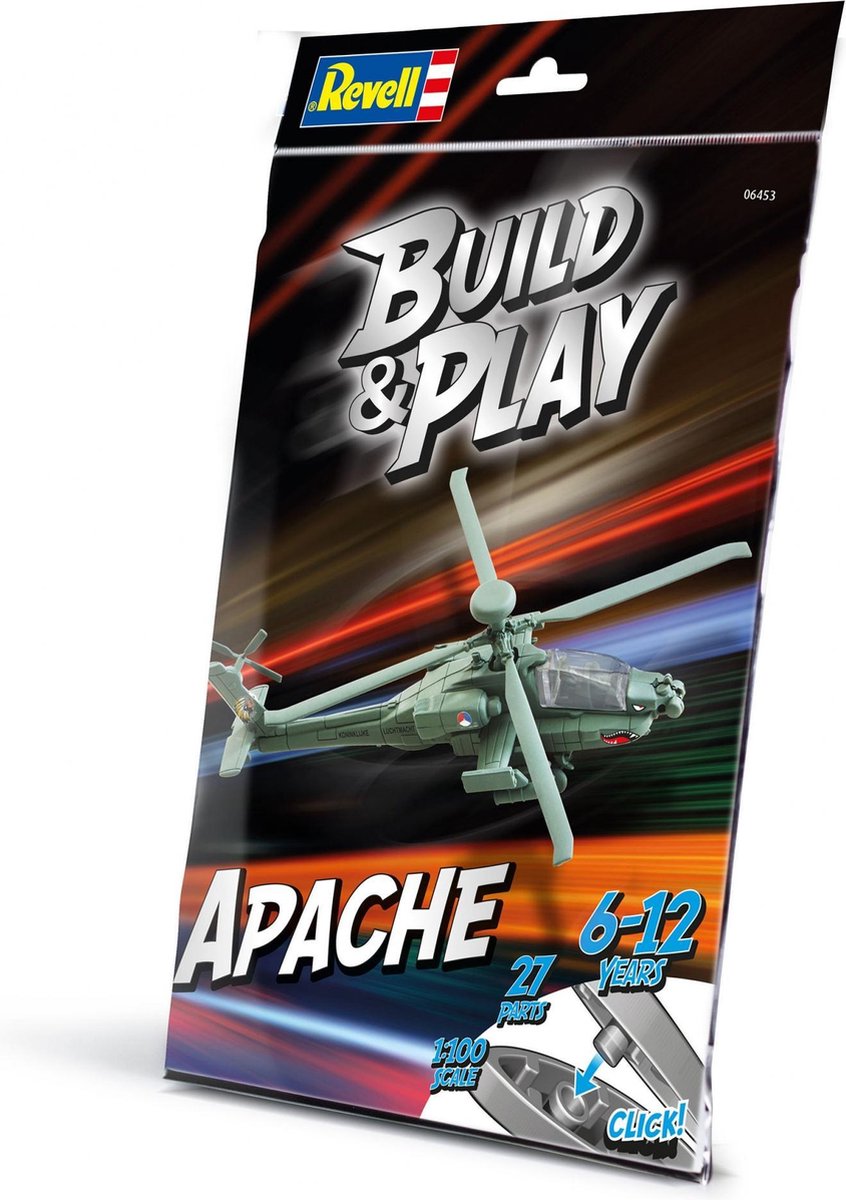 Revell Bouwpakket Build & Play Ah-64 Apache Groen 27-delig