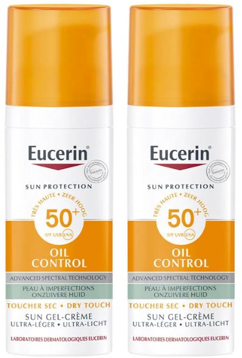 Eucerin Sun Oil Control Gel-Crème Gezicht SPF 50+ - 2x50ml
