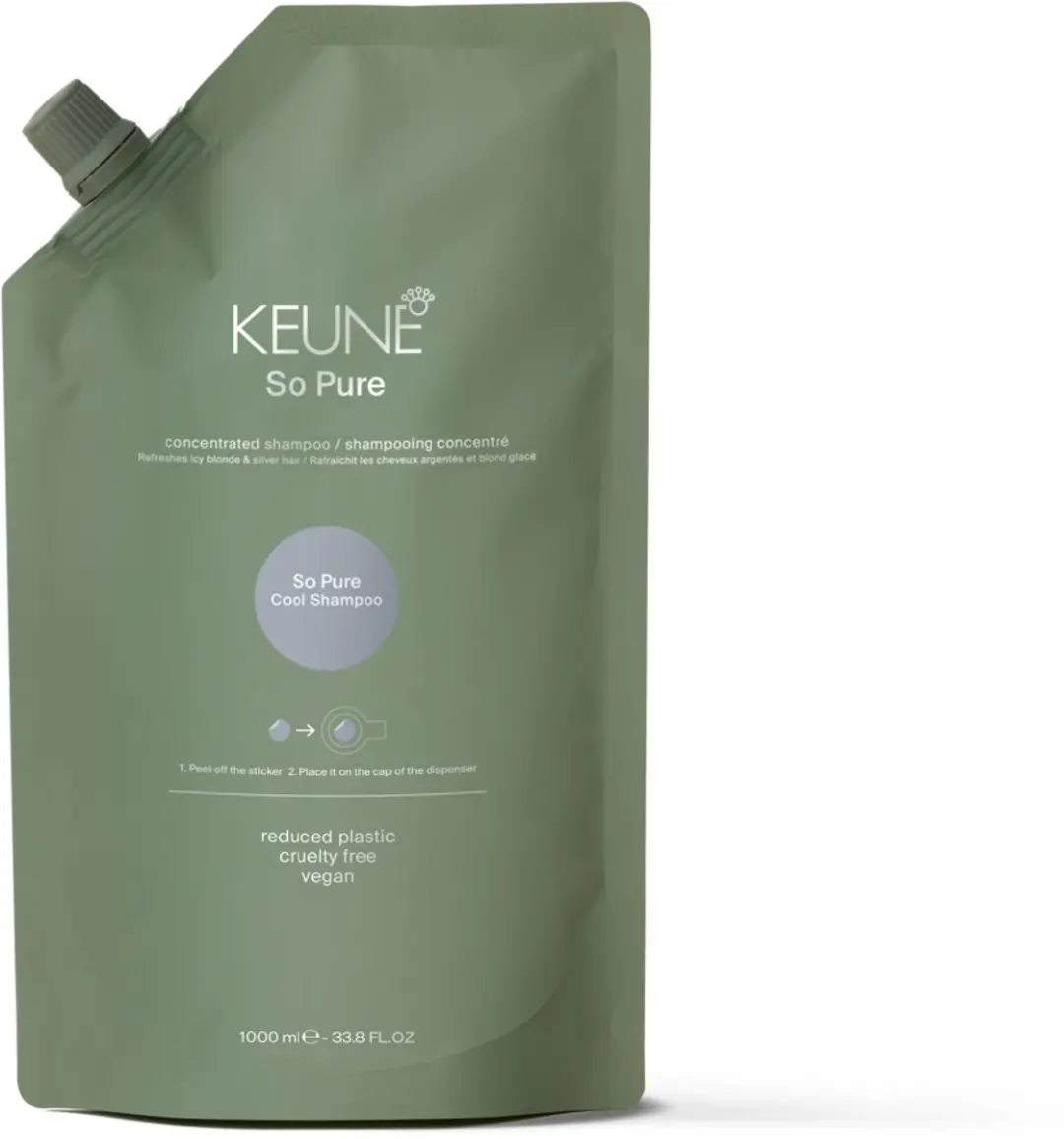 Keune So Pure Cool Shampoo Refill 1000ml - Gekleurd haar