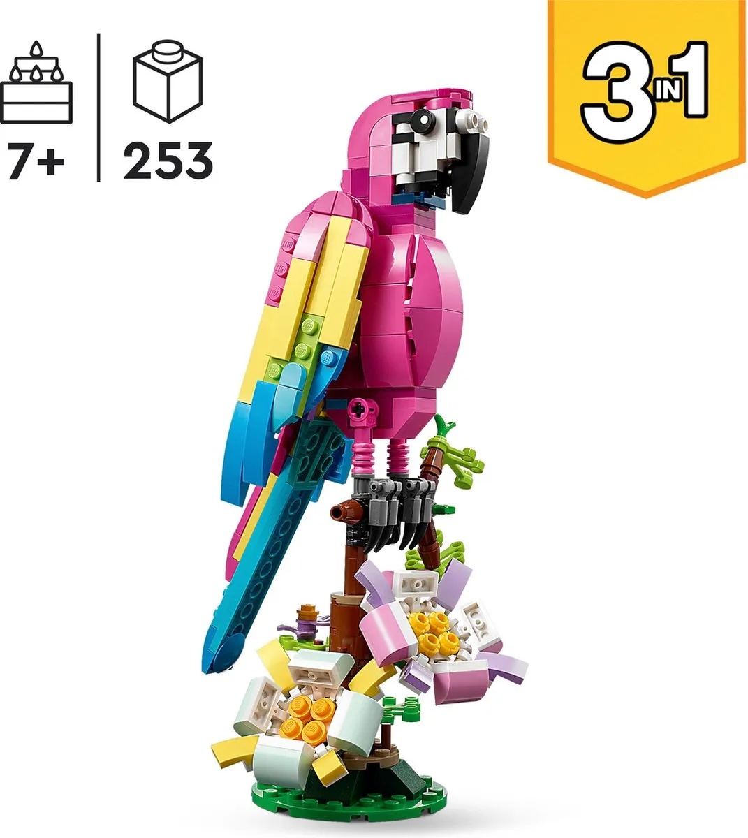 LEGO Creator Exotische Roze Papegaai 31144 - 253 Stukken - afbeelding 4 van 6
