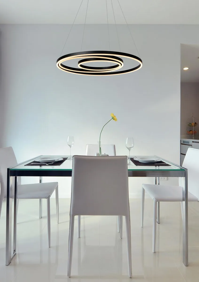Lucide TRINITI - Hanglamp - Ø 80 cm - LED Dimbaar - 3000K - Zwart