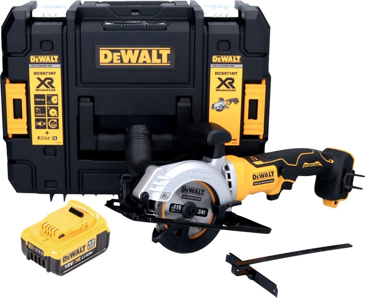 DeWalt DCS 571 Accucirkelzaag 18V 115mm - Borstelloos - 4.0Ah - afbeelding 3 van 5