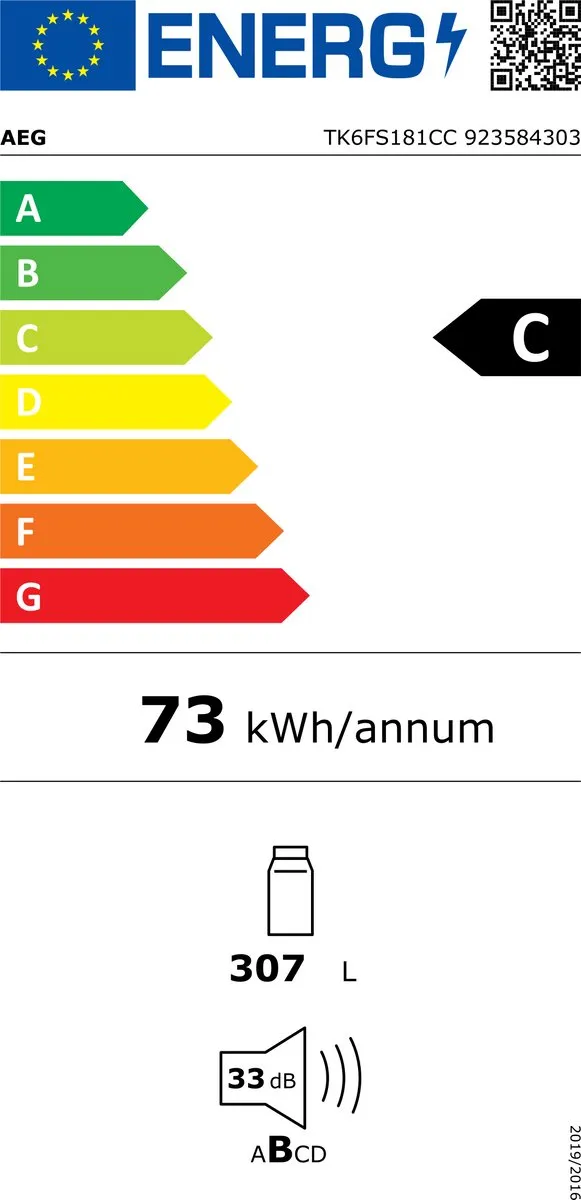 AEG TK6FS181CC Inbouw Koelkast 307L - 5 Plateaus
