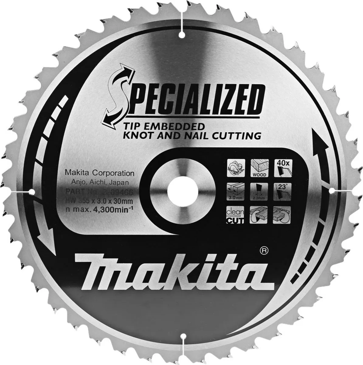Makita Cirkelzaagblad B-09466 Hout - 355mm 40T