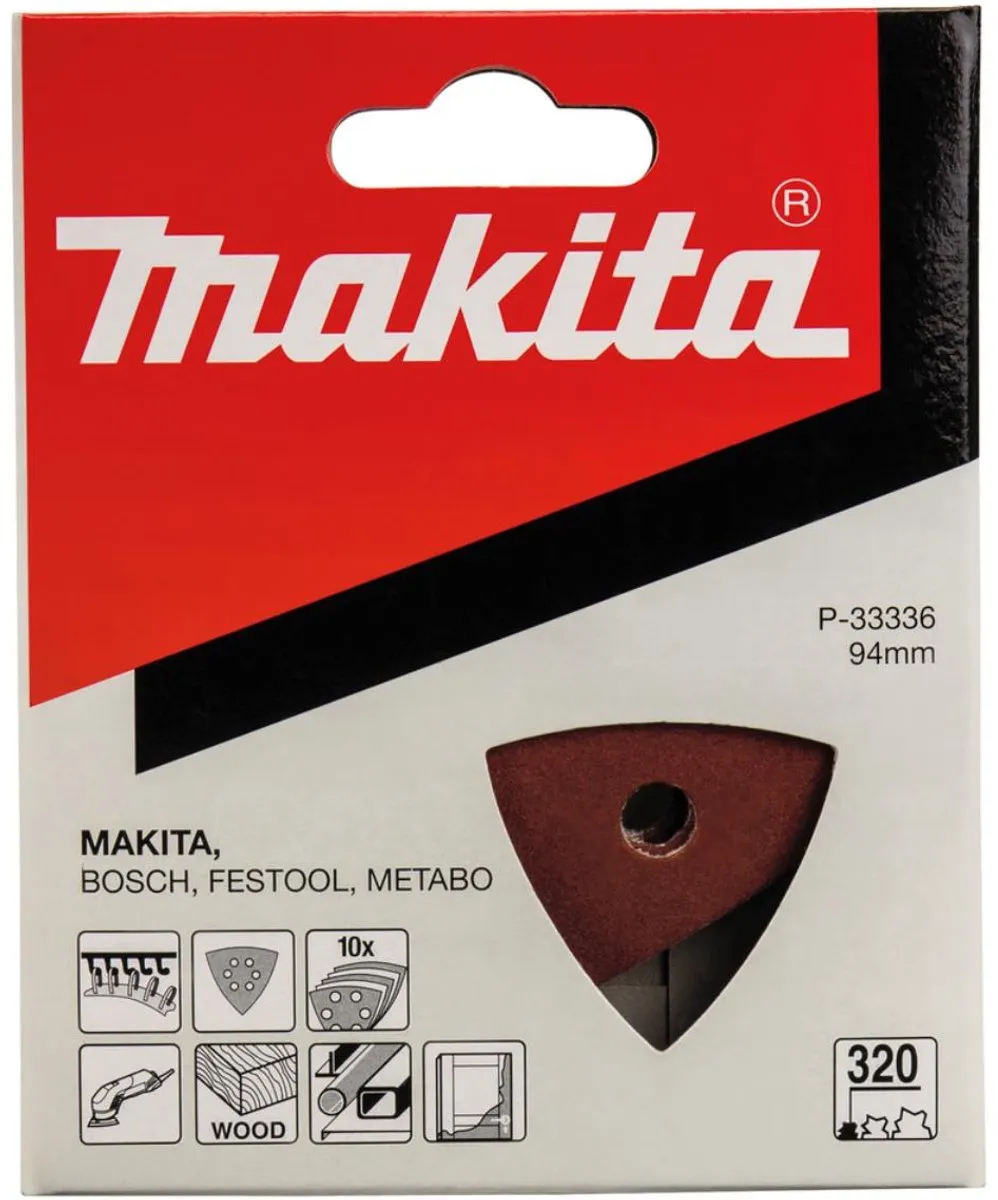Makita P-33336 Schuurvel 3-k 94mm K320 Red - 10 Stuks
