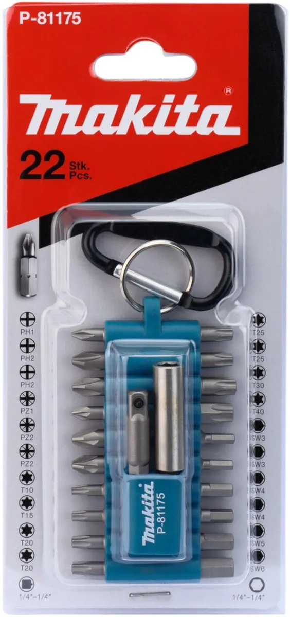 Makita DHP 483 Z Accu-klopboormachine 18V 40Nm Borstelloos - 20 Stuks Bitset