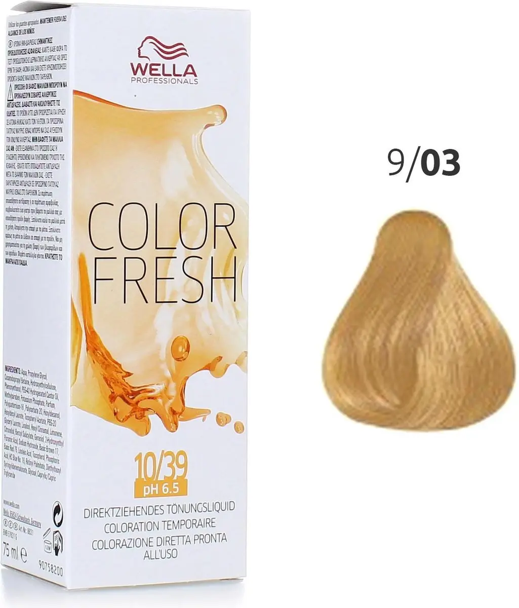 Wella Professionals Color Fresh Haarverf 9/3 75ml - Zwart