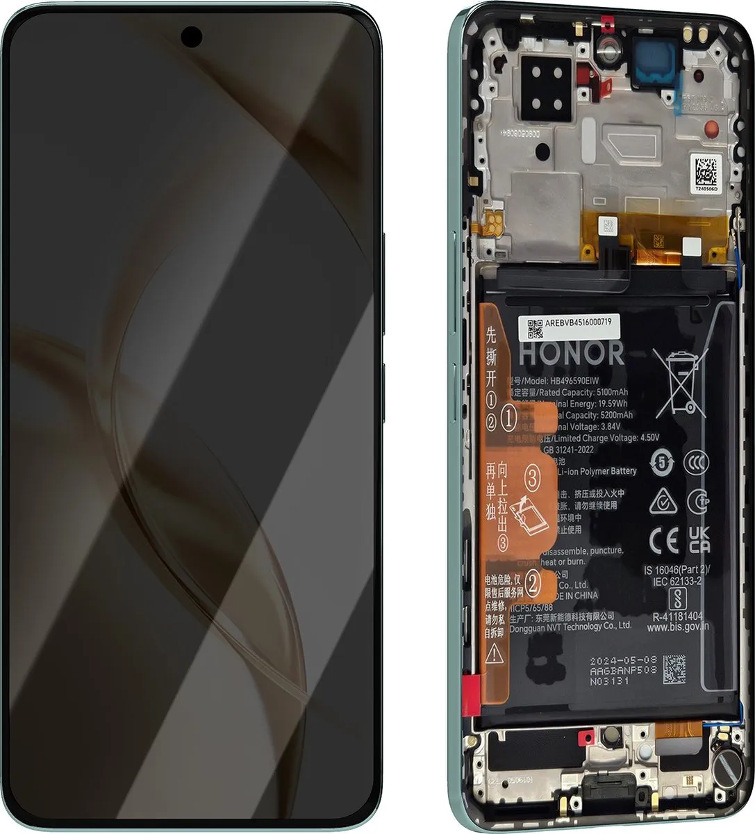 Honor Originele 200 LCD Touchscreen Chassis Batterij 5200mAh - Groen