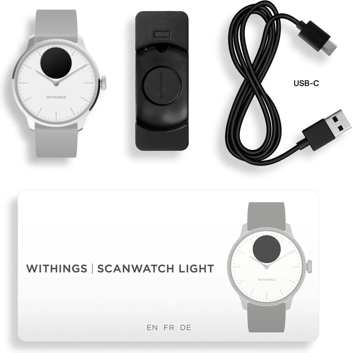 Withings ScanWatch Light 37mm Smartwatch - Wit - afbeelding 6 van 6