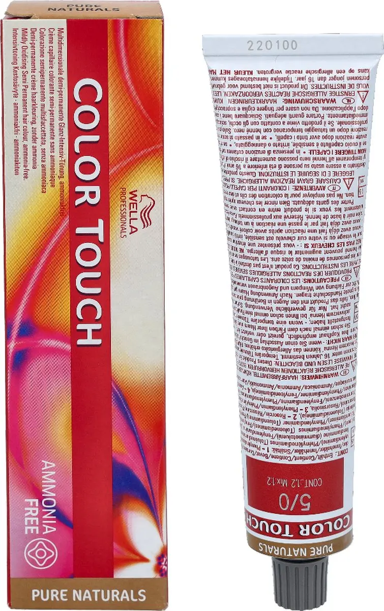 Wella Professionals Color Touch 5/0 Pure Naturals Haarverf 60ml - Zwart - afbeelding 6 van 6